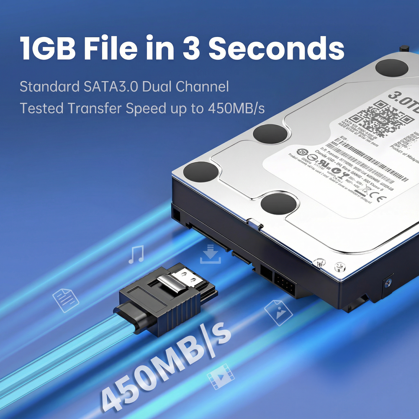 ForgeLab SATA III 6Gbps Data Cable – SSD, HDD, Optical Drive