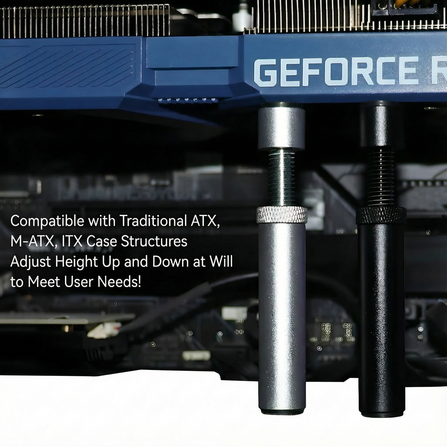 ForgeLab Adjustable GPU Support Bracket – Tool-Free, Aluminum Alloy, Vertical GPU Holder