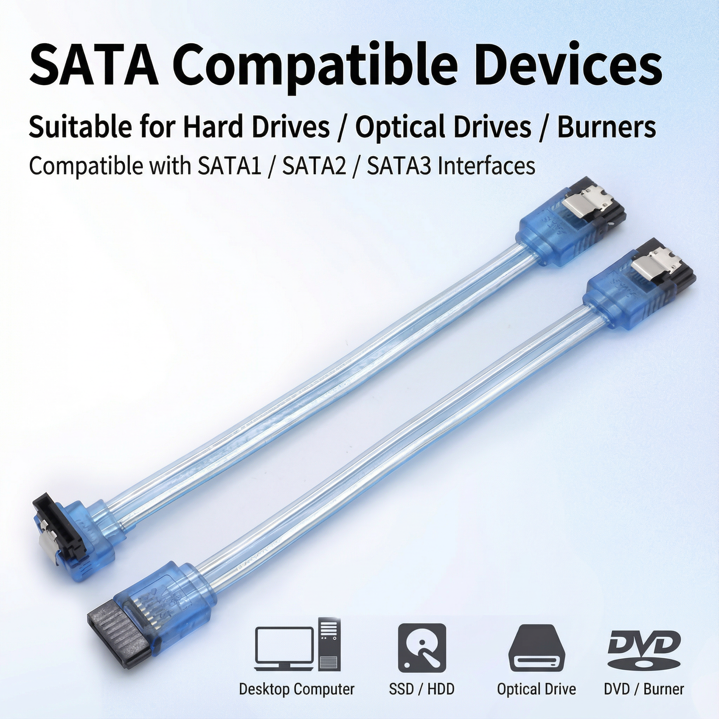 ForgeLab SATA III 6Gbps Data Cable – SSD, HDD, Optical Drive